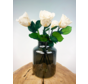 Bouquet di rose Longlife (5 pezzi) con vaso in omaggio | Bianco