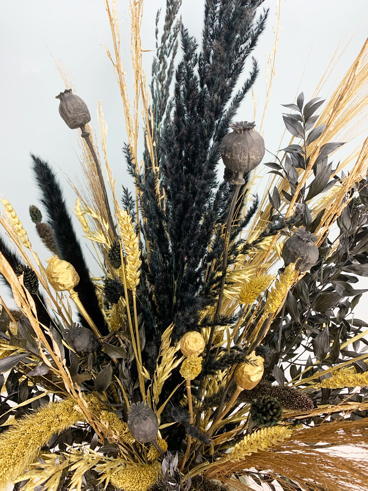 Bouquet de fleurs séchées "Bold & Gold" | 90cm