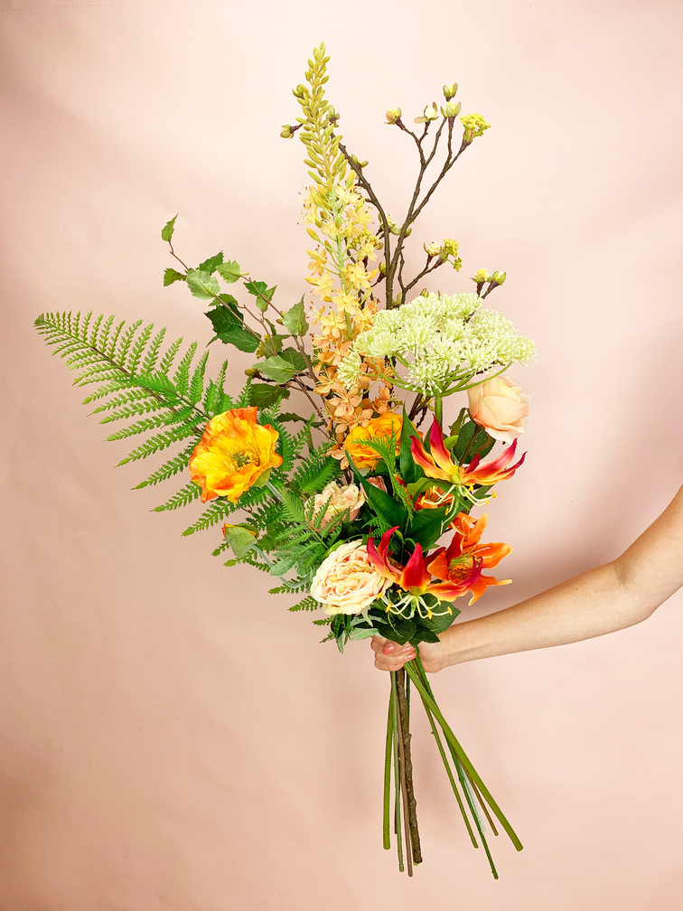 Bouquet di seta "Soft Orange" | 100cm