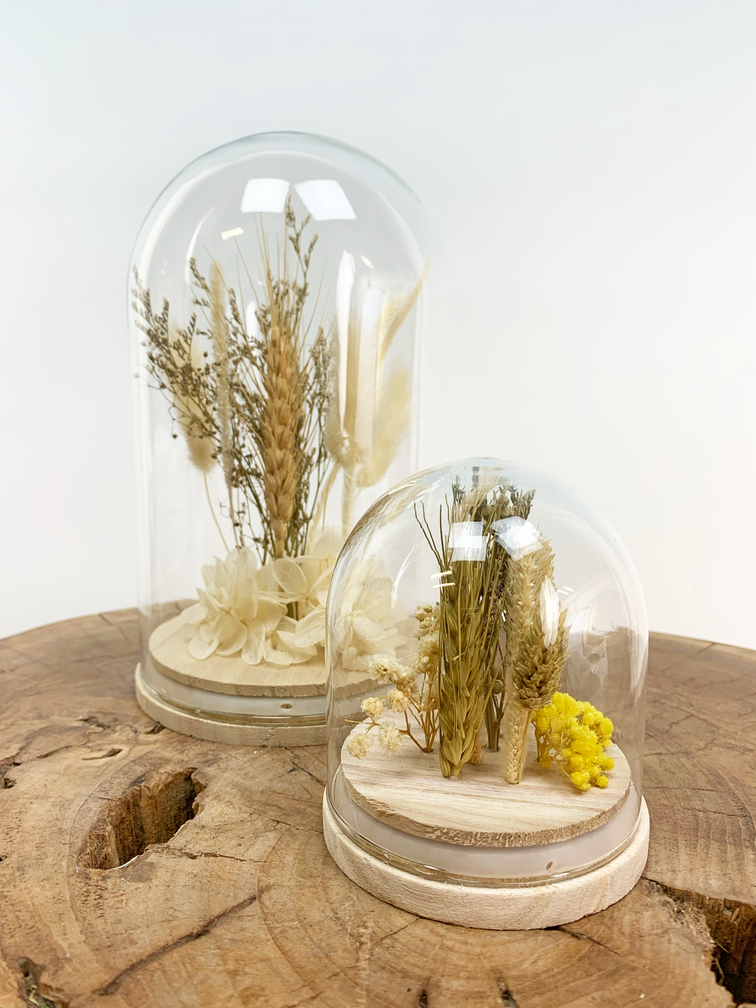 Mini cono con fiori secchi "Yellow" | 8x10cm