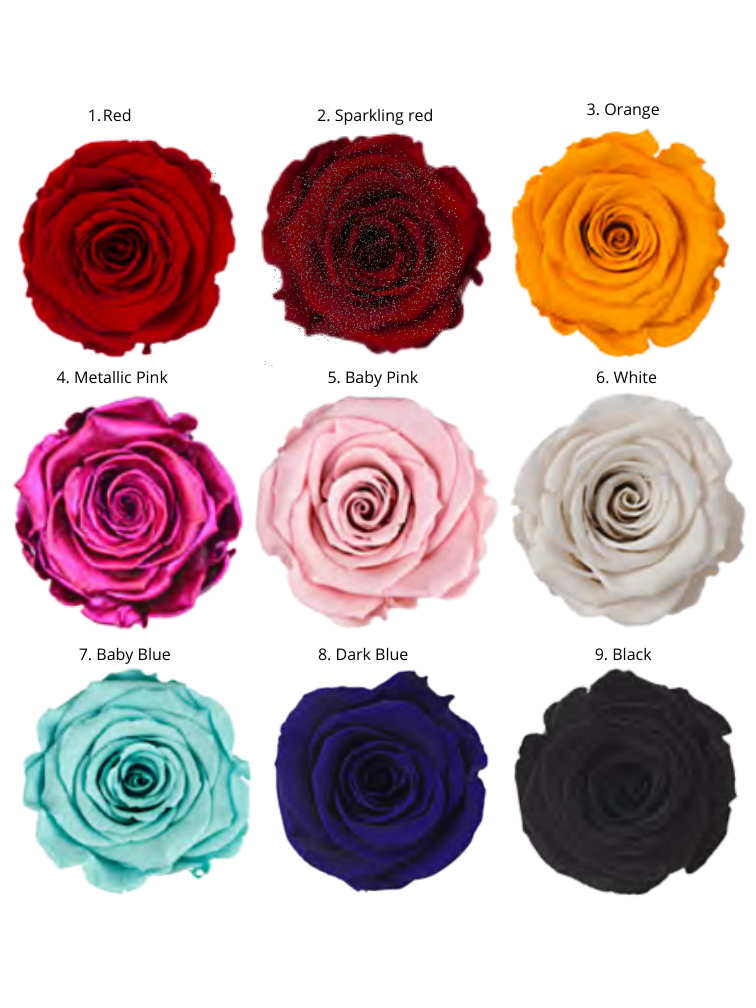 Scatola di rose di lusso Longlife - 9 rose (più colori)