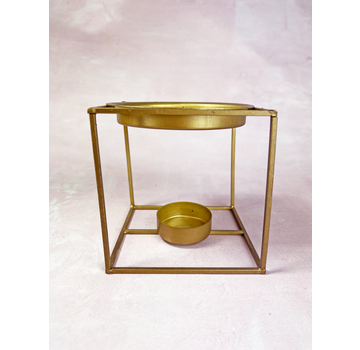 Bruciatore d'ambra quadrato "oro" | 10X10cm