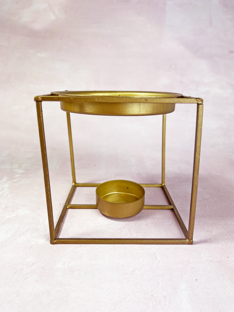Bruciatore d'ambra quadrato "oro" | 10X10cm