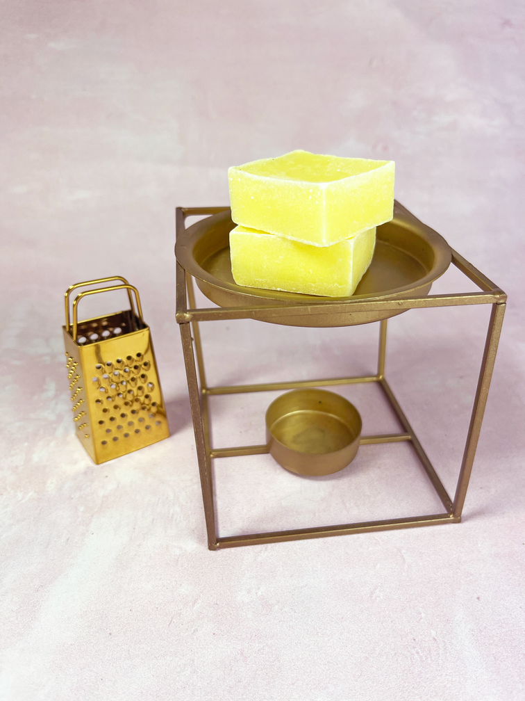 Bruciatore d'ambra quadrato "oro" | 10X10cm