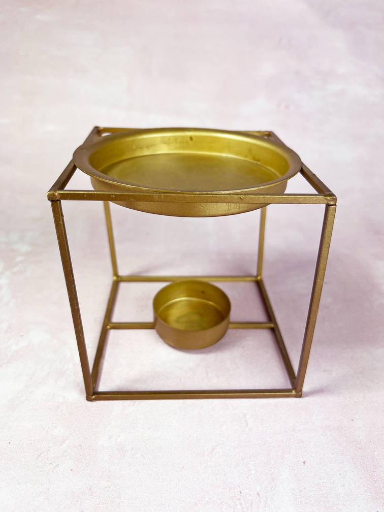 Bruciatore d'ambra quadrato "oro" | 10X10cm