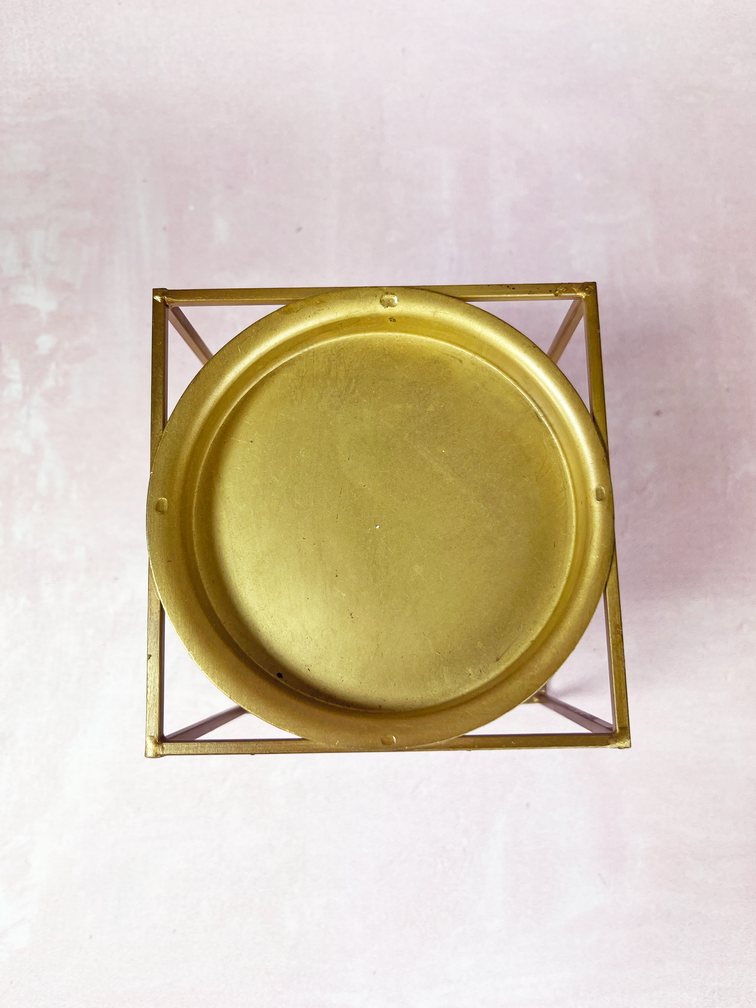 Bruciatore d'ambra quadrato "oro" | 10X10cm