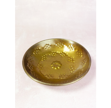 Plat en ambre "gold" avec motif