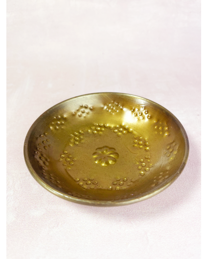 Plat en ambre "gold" avec motif