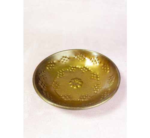 Plat en ambre "gold" avec motif