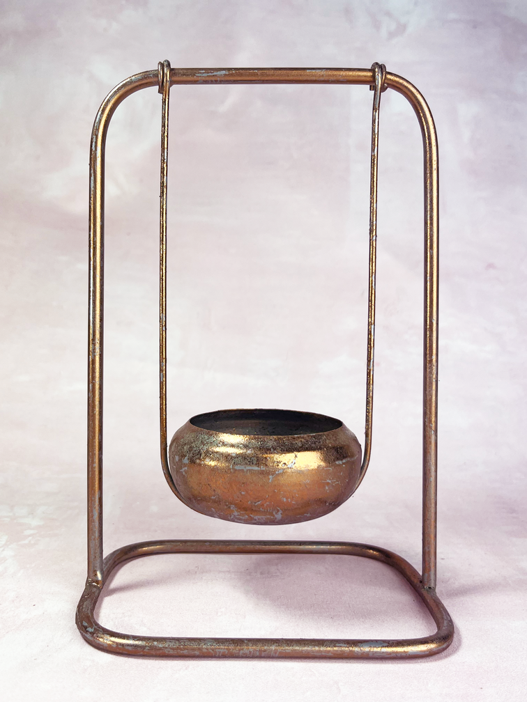 Soporte bloque ámbar bronce | 14,5 x 10 x 22,5cm