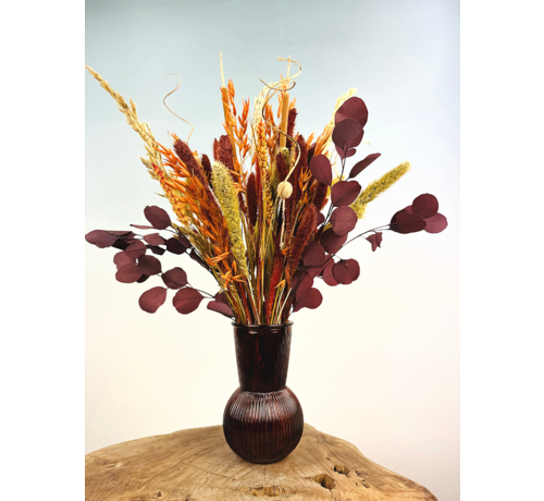 Bouquet di fiori secchi "Rustic Wonder" | 50 cm - vaso marrone incluso