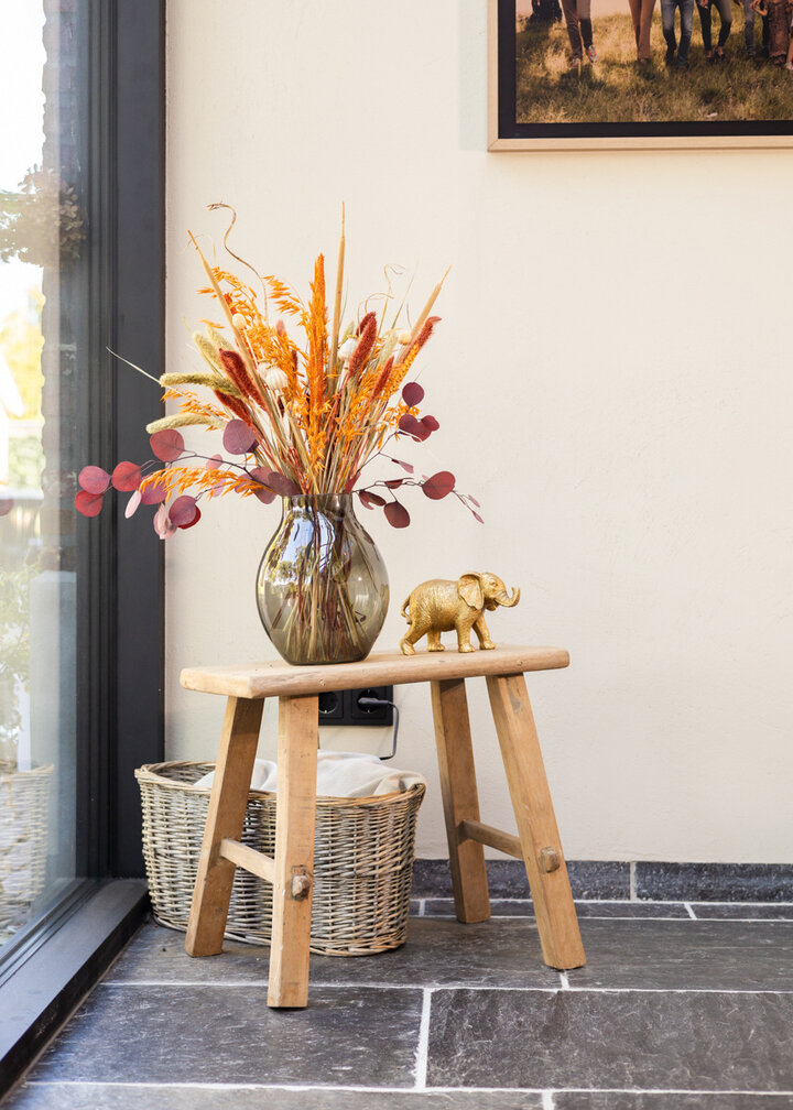 Bouquet di fiori secchi "Rustic Wonder" | 50 cm - vaso marrone incluso