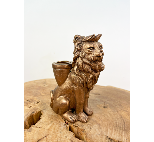 Lew z brązu (kandelabr) | 15cm