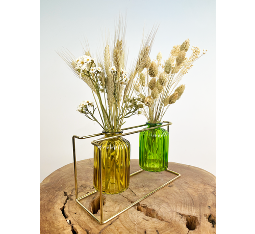 Ensemble décoratif de fleurs séchées "naturelles" | ⌀22x30cm.