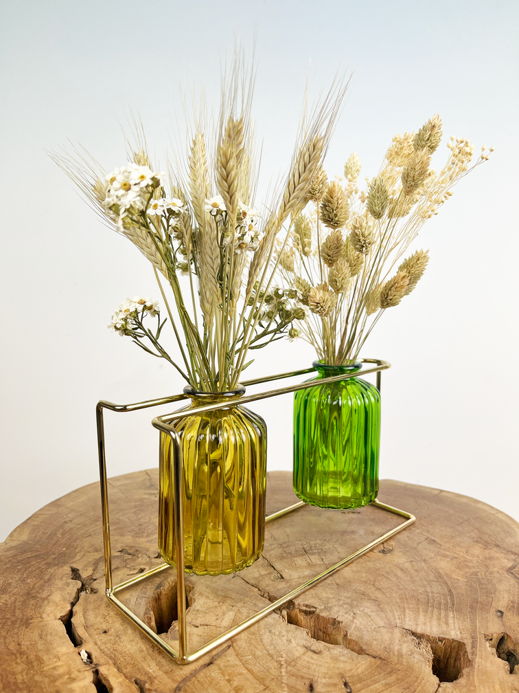 Ensemble décoratif de fleurs séchées "naturelles" | ⌀22x30cm.