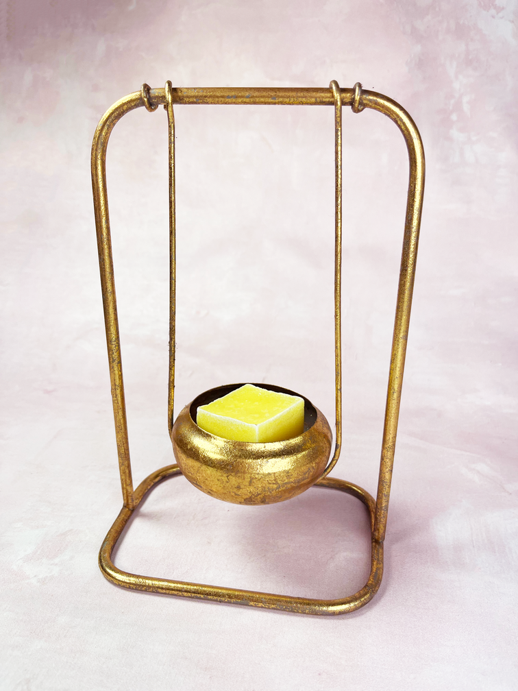Soporte bloque ámbar oro | 14,5 x 10 x 22,5cm