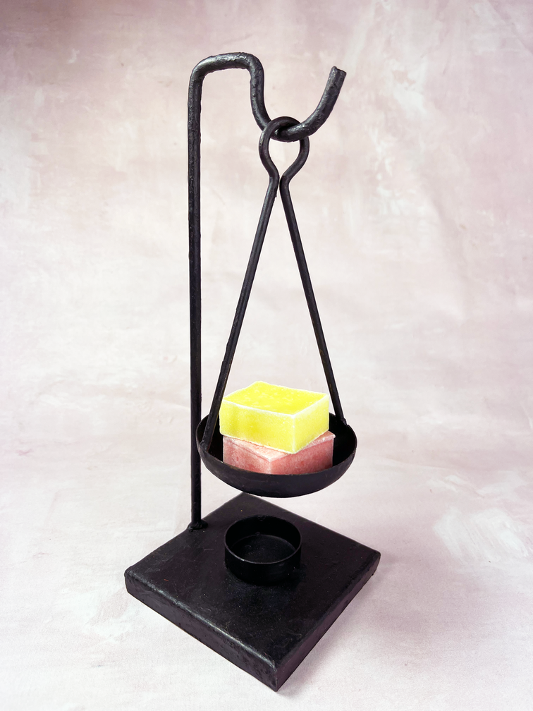 Brûleur de blocs d'ambre noir | 10.5x10.5x29cm