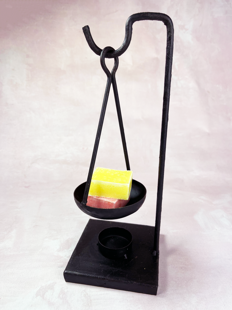 Amber block burner black | 10.5x10.5x29cm