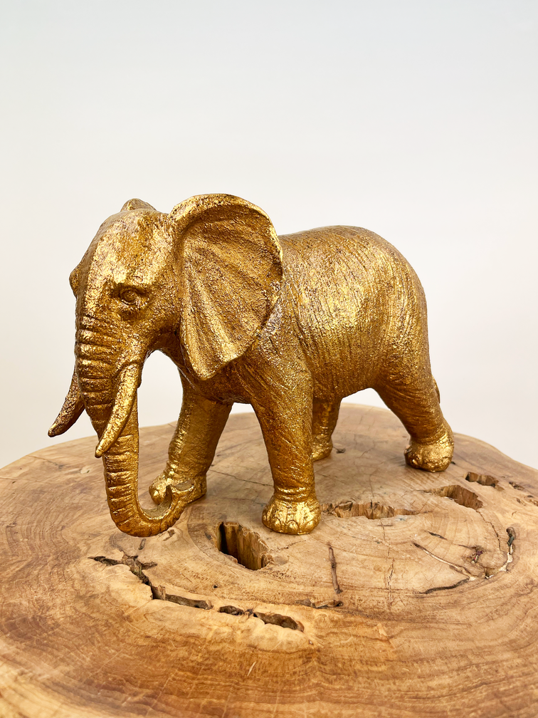 Złoty Słoń | Mały | 18 x 7 x 12 cm