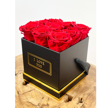 Luxury Longlife Rose Box - 9 Rosen 'rot'