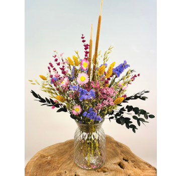 Bouquet sec "Le bouquet du bonheur" - vase inclus | 35cm