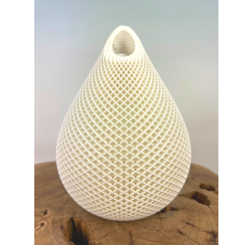 Biały wazon z nadrukiem 3D "krople deszczu" ⌀15xH21cm