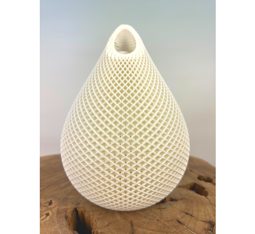 Biały wazon z nadrukiem 3D "krople deszczu" ⌀15xH21cm