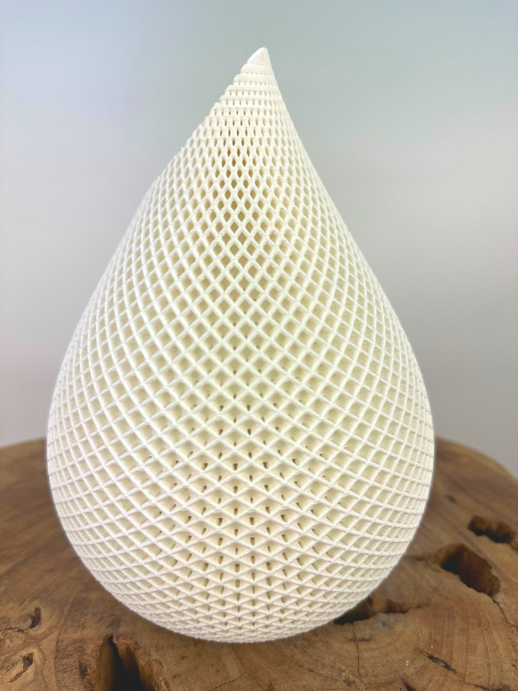 3D-gedruckte weiße Vase "Regentropfen" | ⌀15xH21cm