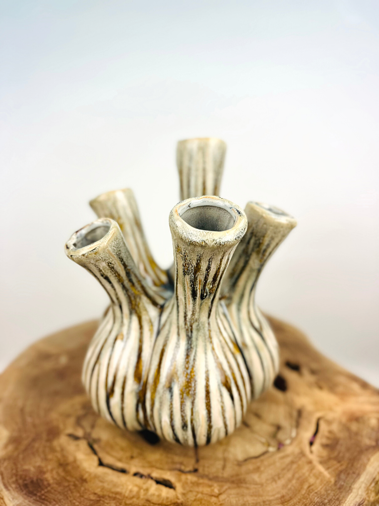 Modny tulipanowy wazon "zebra" | ⌀20xH25cm