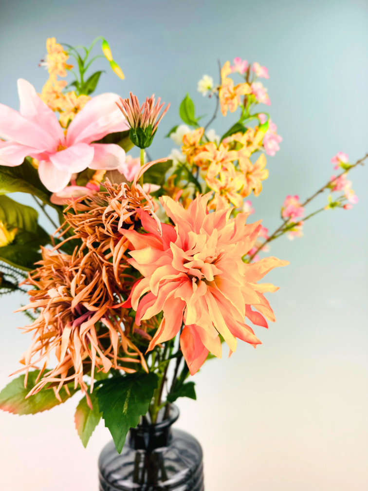 Bouquet de soie "Pamplemousse juteux" | 70cm