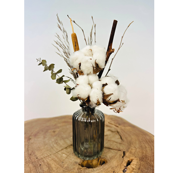 Bouquet de fleurs séchées - "Bombacio small" - incl. vase | 25cm