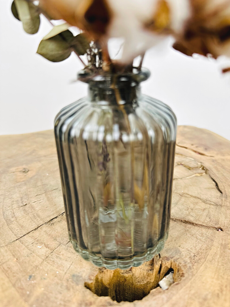 Mini dried bouquet "Bombacio small" - incl. grey vase | 25cm