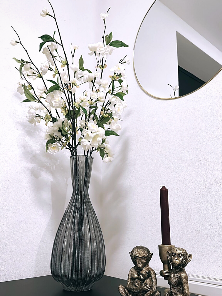 Bouquet di seta "Peach Blossom" - con vaso elegante incluso | 80cm