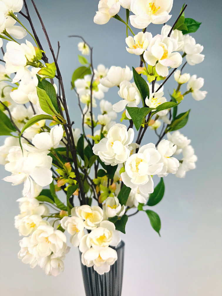 Ramo de seda "Flor de melocotón" - incluye elegante jarrón | 80cm