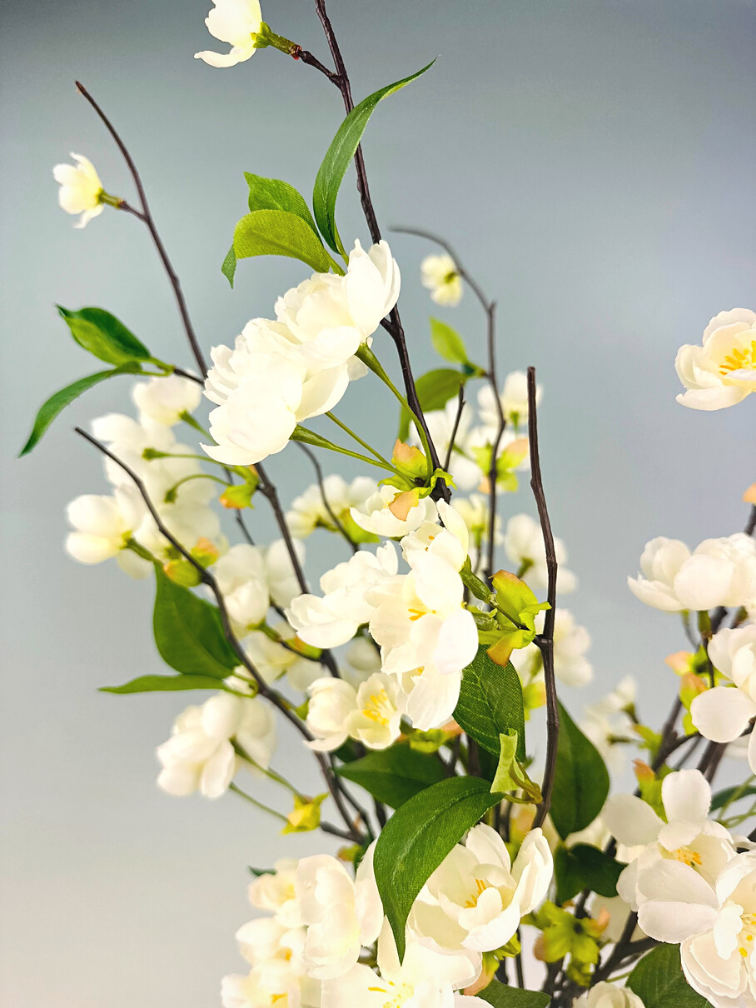 Ramo de seda "Flor de melocotón" - incluye elegante jarrón | 80cm