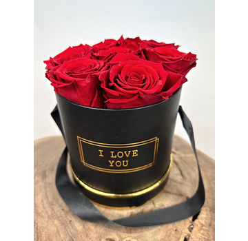 Scatola di rose di lusso a lunga conservazione (7 rose) - "rosso
