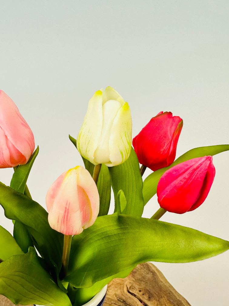 Tulipes artificielles "Dutch Splendour" - mélange de couleurs | 30cm