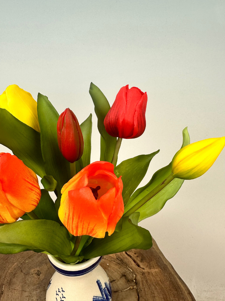 Art tulips "Dutch Splendour" - orange/yellow | 30cm