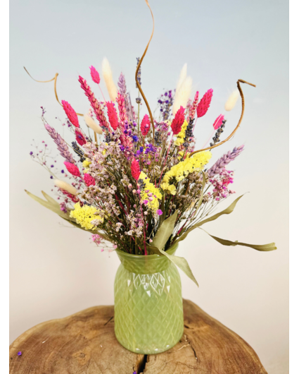Ramo de flores secas "Perla de Jade" | 40cm - incluye jarrón
