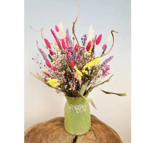 Ramo de flores secas "Perla de Jade" | 40cm - incluye jarrón