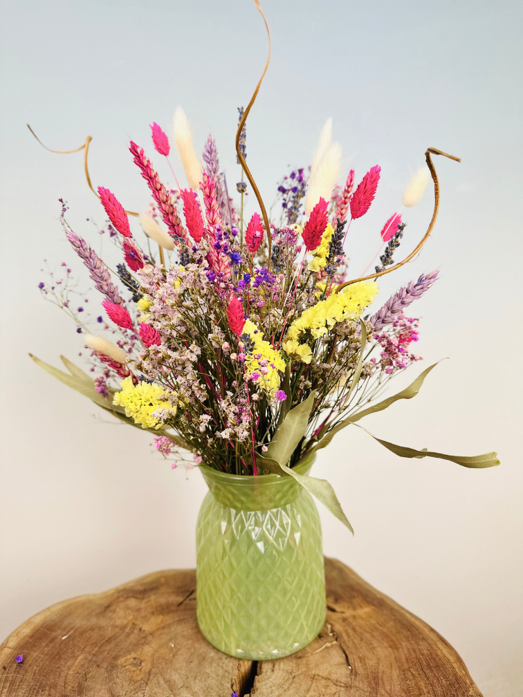 Ramo de flores secas "Perla de Jade" | 40cm - incluye jarrón