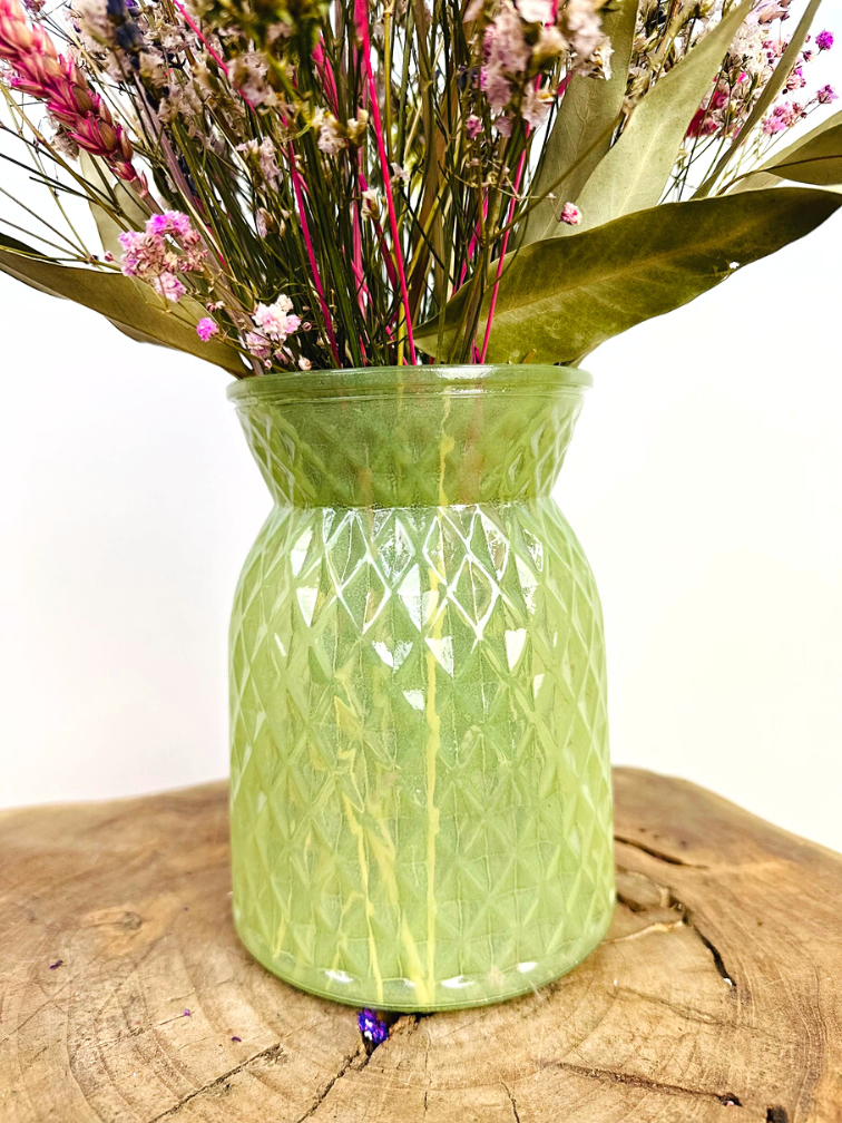 Suchy bukiet kwiatów "Jade's Pearl" | 40cm - łącznie z wazonem