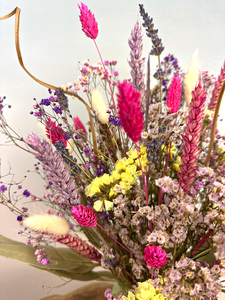 Bouquet di fiori secchi "Jade's Pearl" | 40cm - vaso incluso