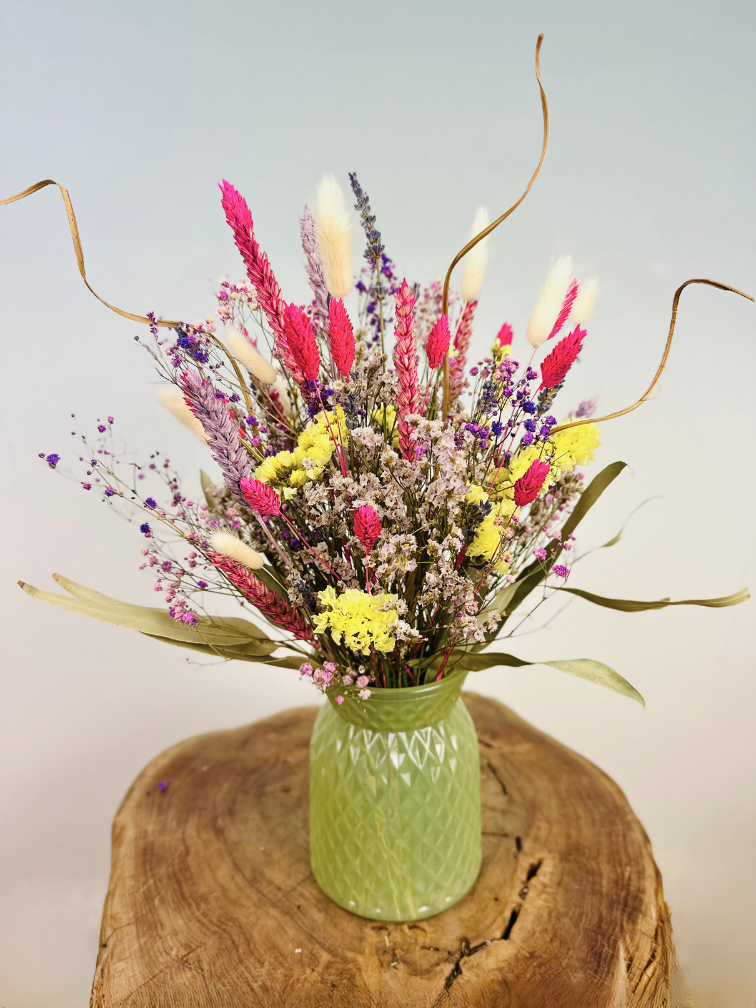 Ramo de flores secas "Perla de Jade" | 40cm - incluye jarrón