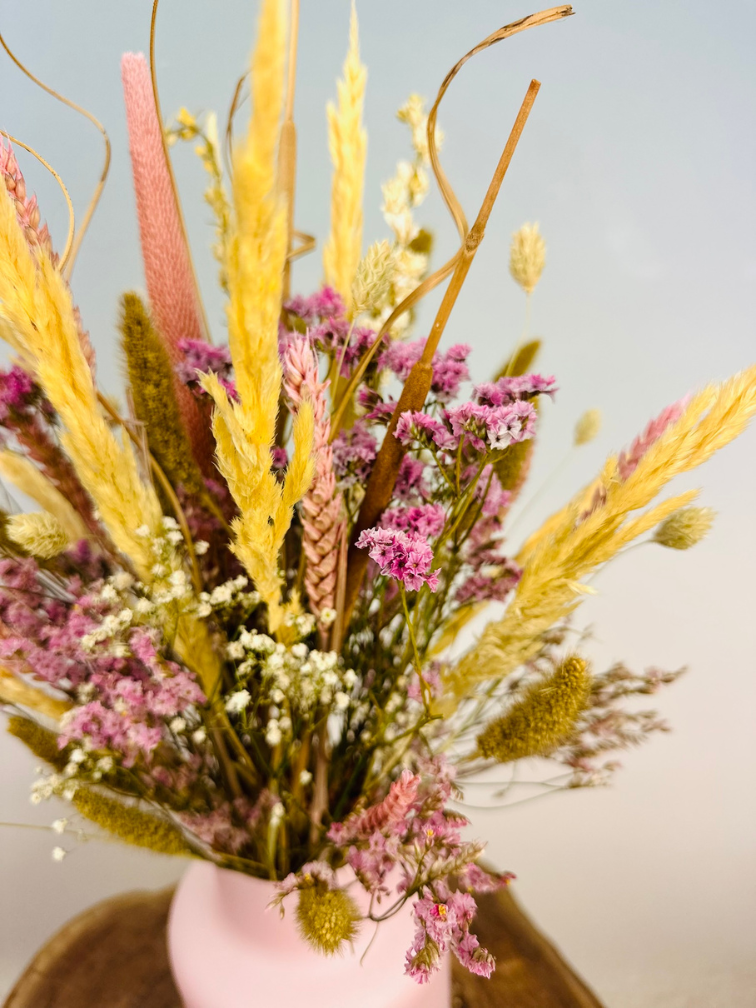 Bouquet secco "Specially Yours" - vaso rosa | 55cm