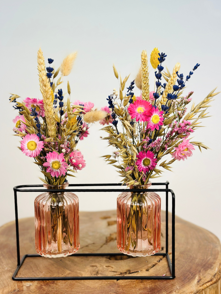 Set decorativo di fiori secchi - rosa | Ø22x30cm