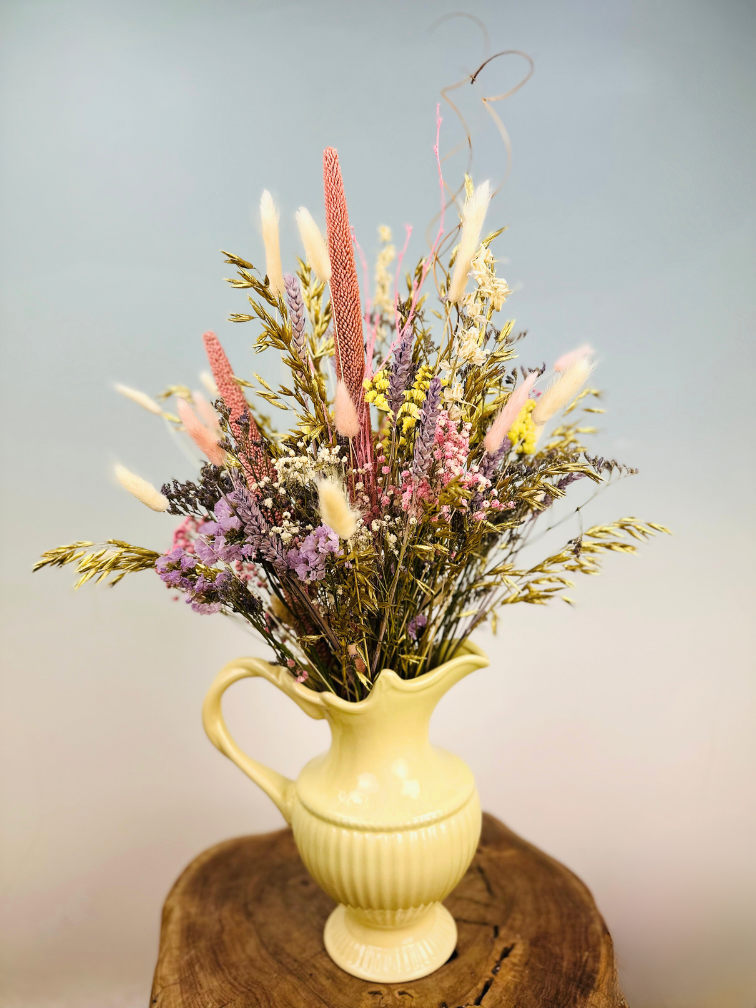 Bouquet sec "La fête du thé jaune de Lorena" | 60cm
