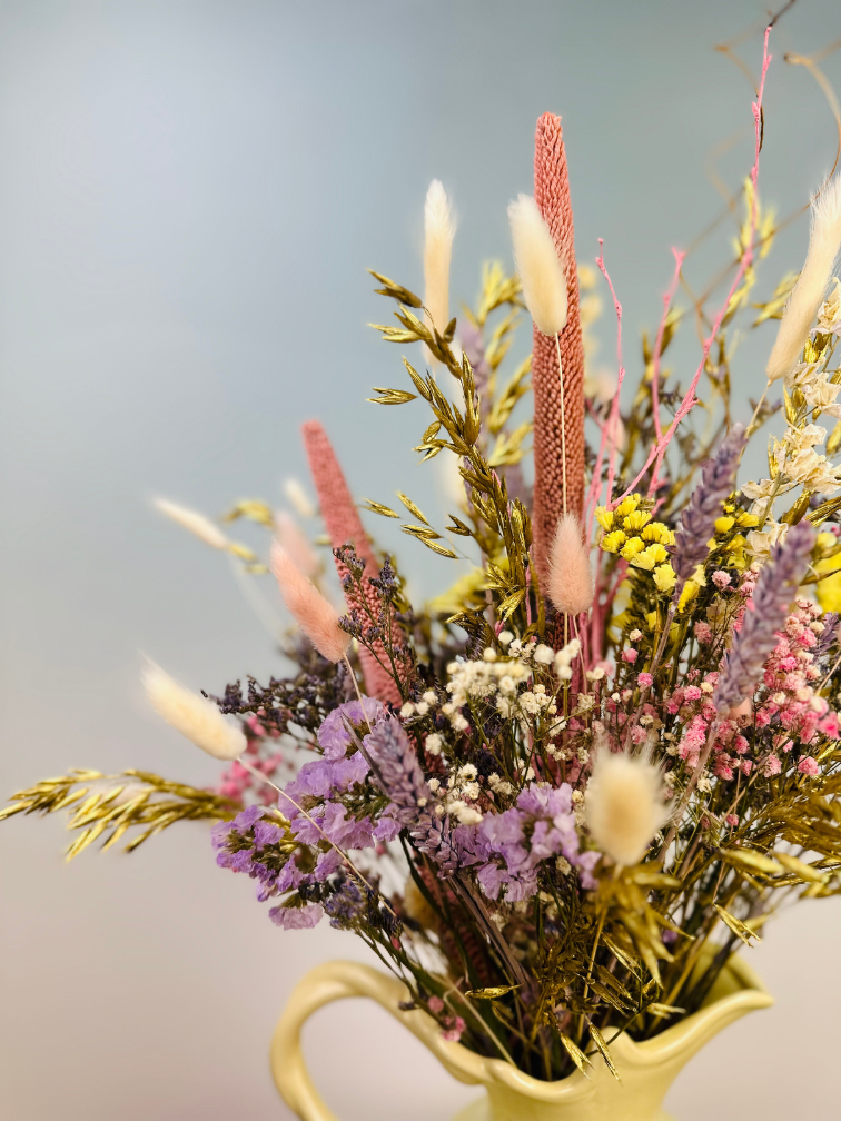Bouquet sec "La fête du thé jaune de Lorena" | 60cm