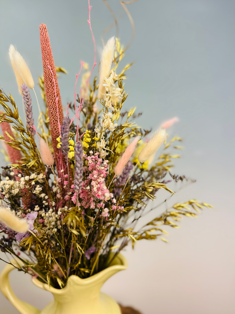 Bouquet sec "La fête du thé jaune de Lorena" | 60cm