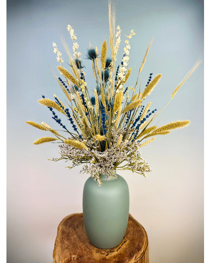 Bukiet suszonych kwiatów "Frozen Blue" - lodowy błękit | 70cm